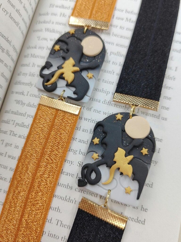 PwettyPolly Dragon Polymer Bookmark